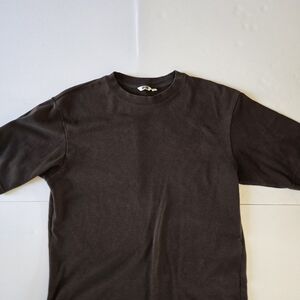 Uniqlo Herringbone Dark Brown Crew Neck T-Shirt